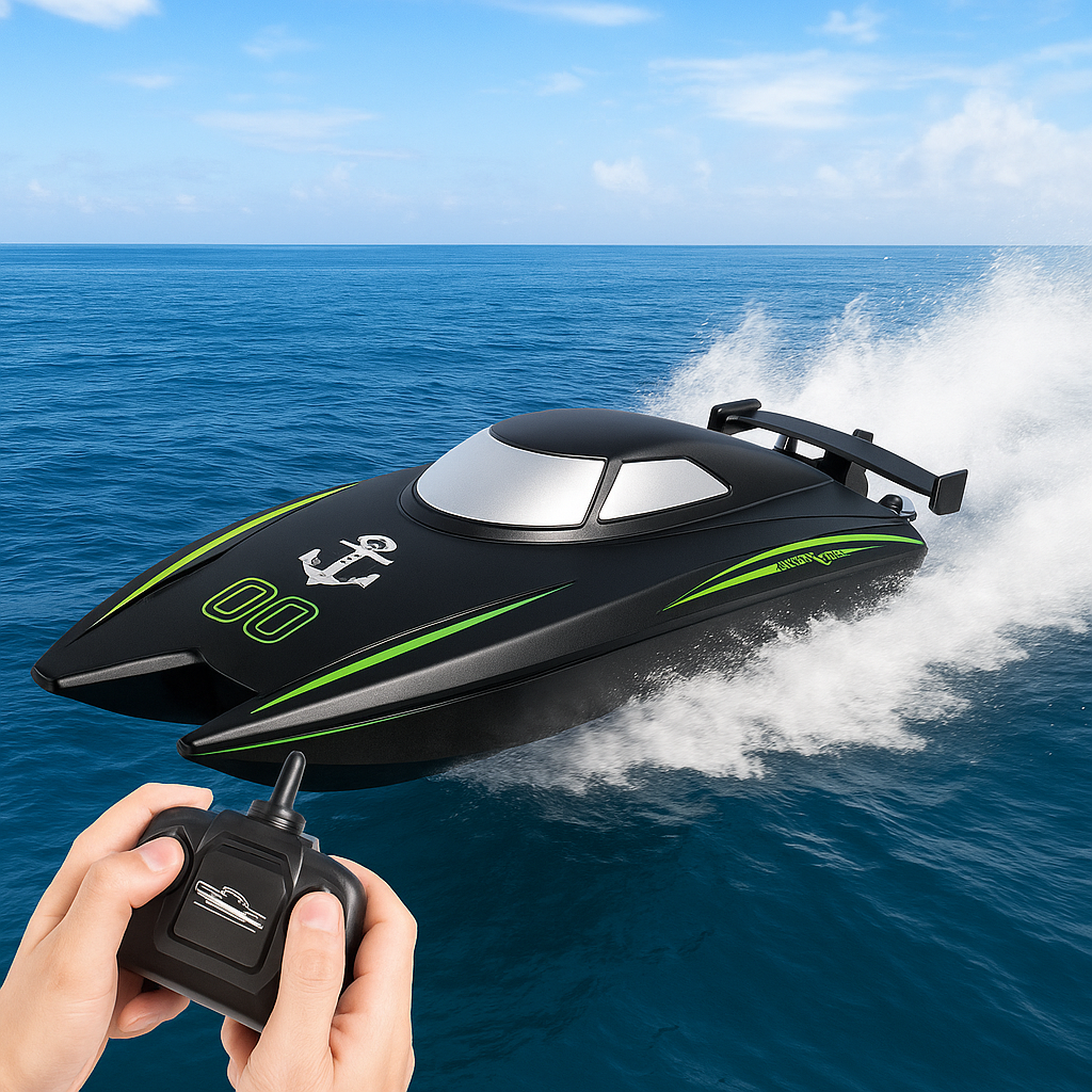 RC Boot ab 8 Jahren | Doppelmotor, 30 km/h schnell, Warnung bei schwachem Akku | Ferngesteuertes Spielzeugboot
