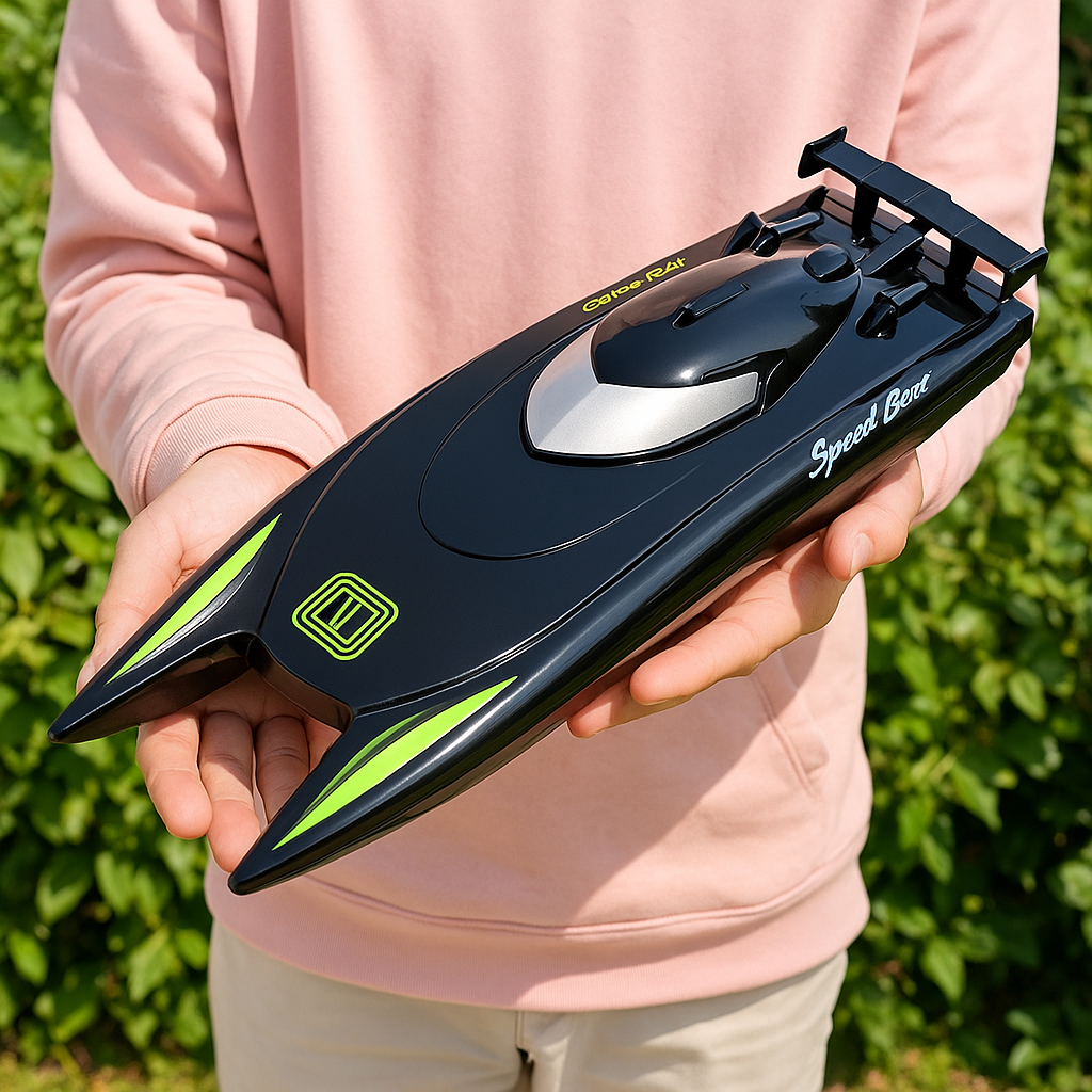 RC Boot ab 8 Jahren | Doppelmotor, 30 km/h schnell, Warnung bei schwachem Akku | Ferngesteuertes Spielzeugboot