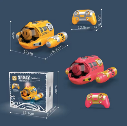 Mini Boot RC ab 6 Jahren | U-Boot-Design mit Doppelantrieb, Batterieanzeige bei niedrigem Stand | RC Spielzeug für Kinder
