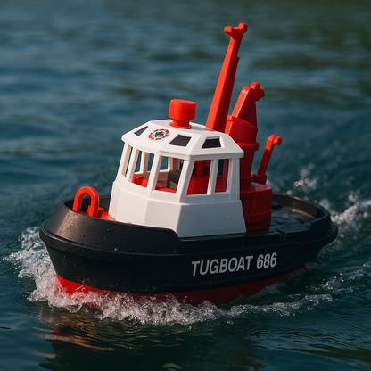 Ferngesteuertes Boot ab 6 Jahren | Fischerboot mit Doppelpropeller und langer Akkulaufzeit, Batterieanzeige bei niedrigem Stand | RC Spielzeug für Kinder