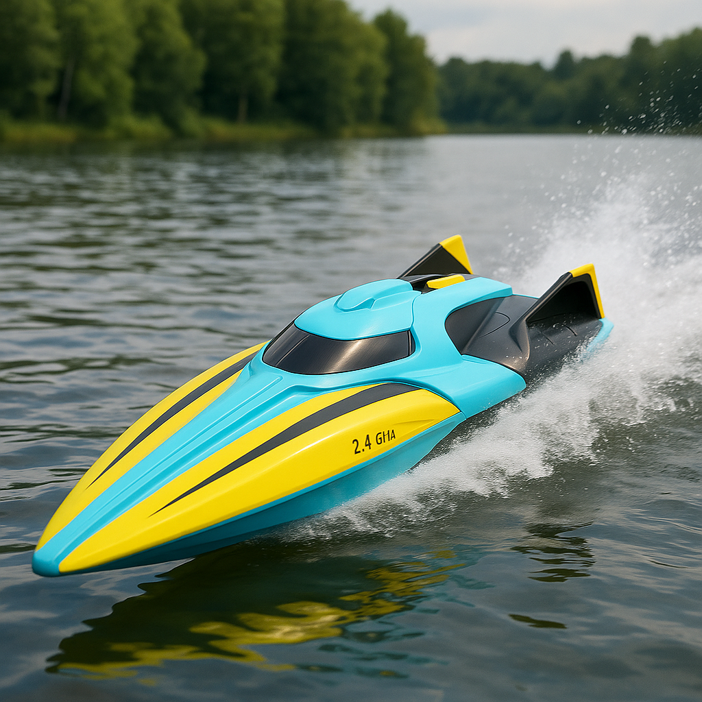Ferngesteuertes Boot ab 8 Jahren | Hochgeschwindigkeitsboot mit 30 km/h, wasserdicht, Akku-Warnanzeige | RC Spielzeug für Kinder