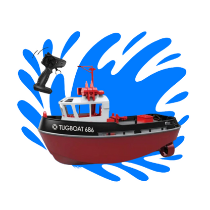 Ferngesteuertes Boot ab 6 Jahren | Fischerboot mit Doppelpropeller und langer Akkulaufzeit, Batterieanzeige bei niedrigem Stand | RC Spielzeug für Kinder