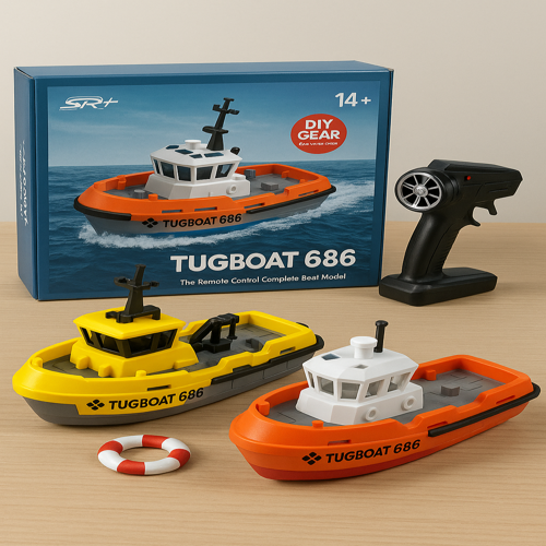Ferngesteuertes Boot ab 6 Jahren | Fischerboot mit Doppelpropeller und langer Akkulaufzeit, Batterieanzeige bei niedrigem Stand | RC Spielzeug für Kinder
